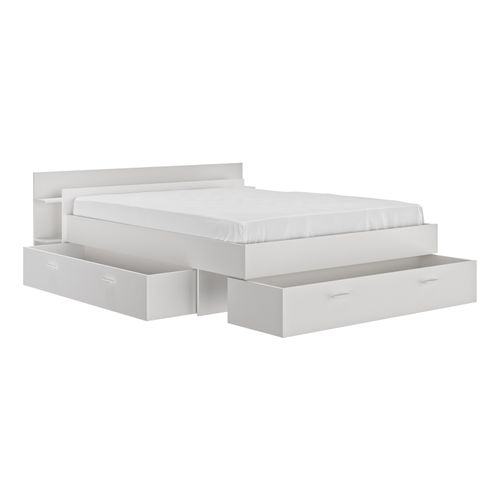 Lit avec rangements 140x190 cm TONIGHT blanc