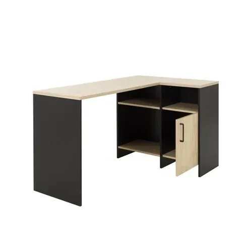 Bureau d'angle KOOPER Imitation chêne et noir vue accessoires