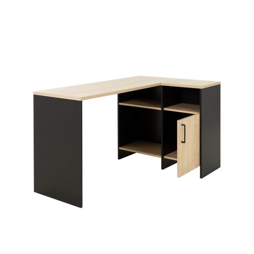 Bureau d'angle KOOPER Imitation chêne et noir