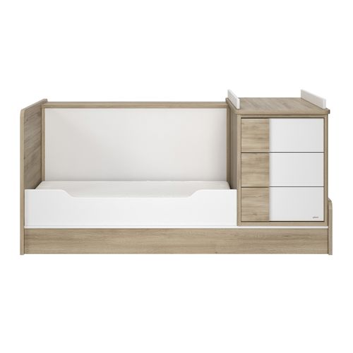 Lit Combiné Évolutif 70x140 En 90x200 Sacha - Chêne Et Blanc