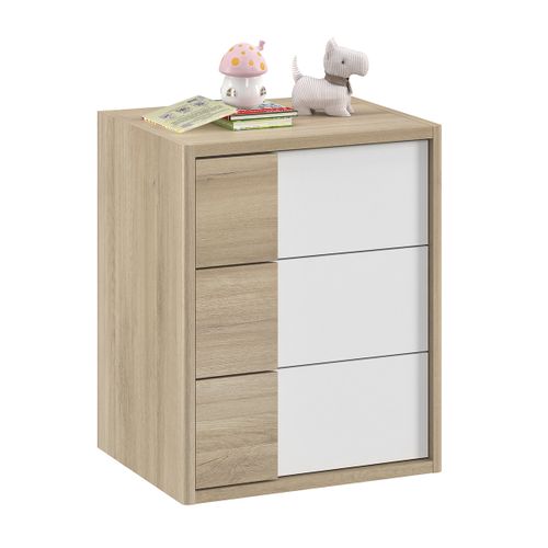 Lit Combiné Évolutif 70x140 En 90x200 Sacha - Chêne Et Blanc