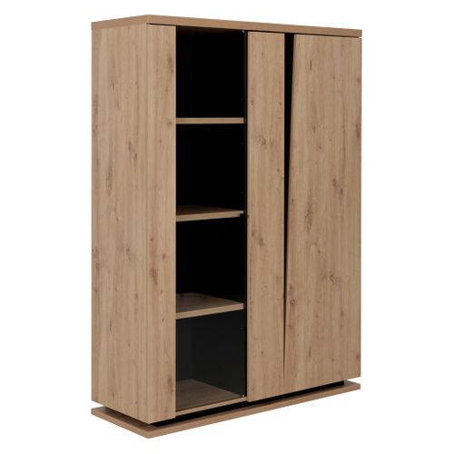 Vitrine CRACK Imitation chêne / noir