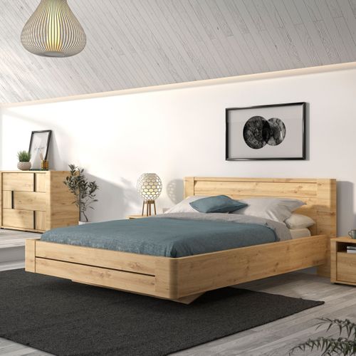 Lit 180x200 Cm Confidence Imitation Chêne