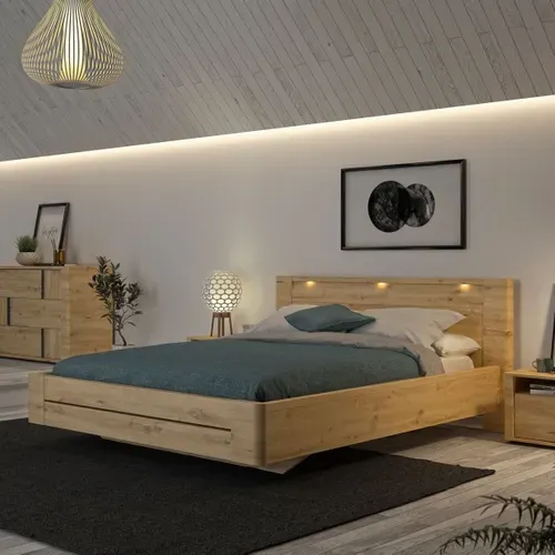 Lit 180x200 Cm Confidence Imitation Chêne