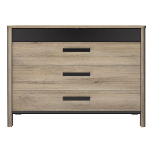 Commode 4 tiroirs MAXIMIN imitation chêne kronberg clair