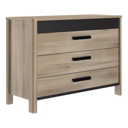 Commode 4 tiroirs MAXIMIN imitation chêne kronberg clair