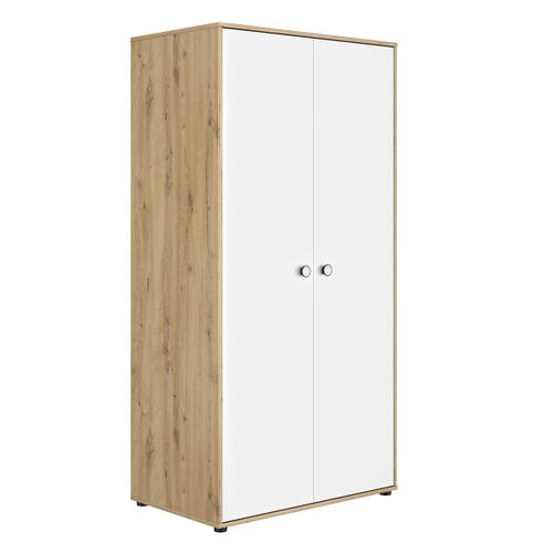 Armoire 2 Portes Arthur - Bois Et Blanc