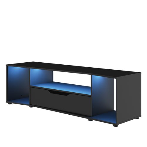 Meuble TV LED Bleue Hack Noir