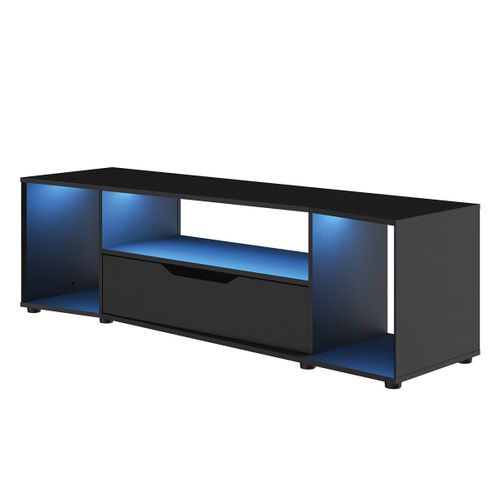 Meuble TV LED Bleue Hack Noir