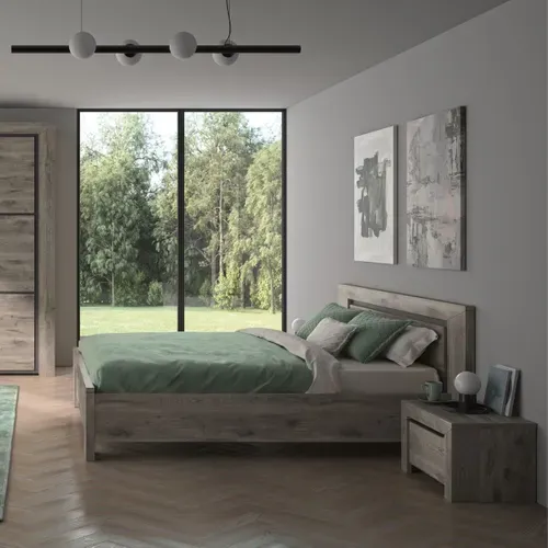 Chevet 1 tiroir BRUGGES imitation chêne brun