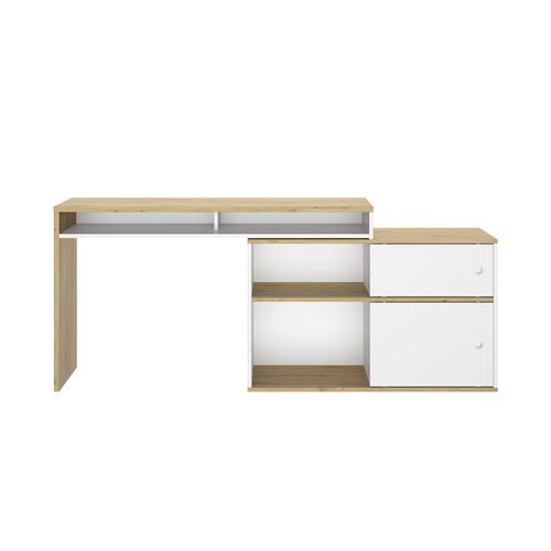 Bureau modulable MODULA imitation chêne et blanc
