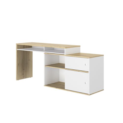 Bureau modulable MODULA imitation chêne et blanc