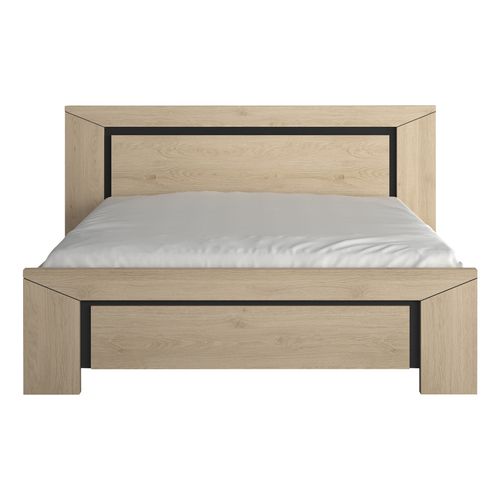 Lit 140x190 cm BRUGGES imitation châtaignier naturel