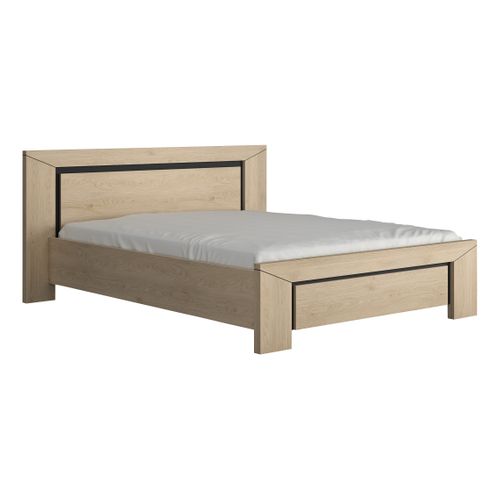 Lit 140x190 cm BRUGGES imitation châtaignier naturel