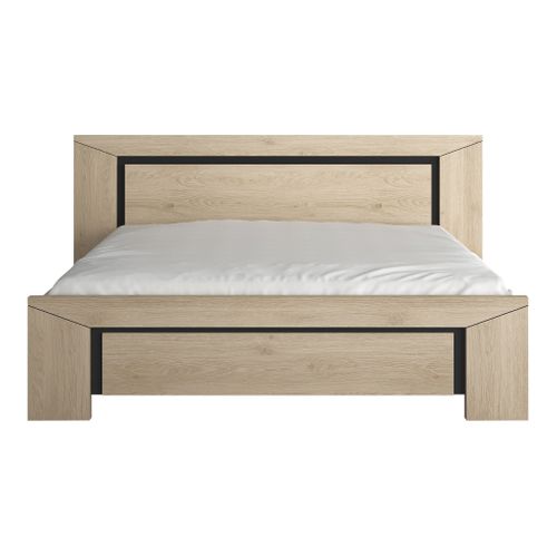 Lit 180x200 cm BRUGGES imitation châtaignier naturel