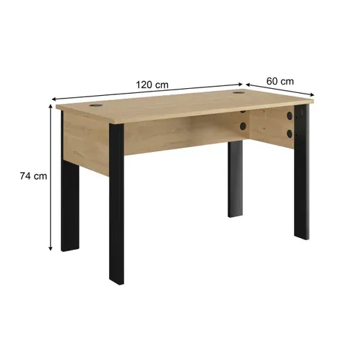 Bureau L. 120 cm FARO imitation Chêne et noir