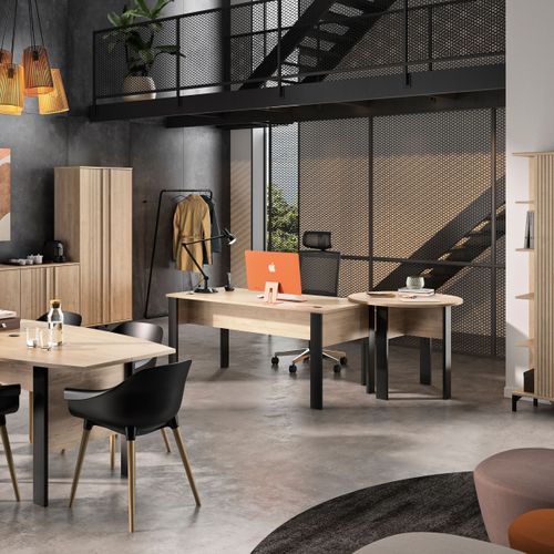 Bureau L. 160 cm FARO imitation Chêne et noir