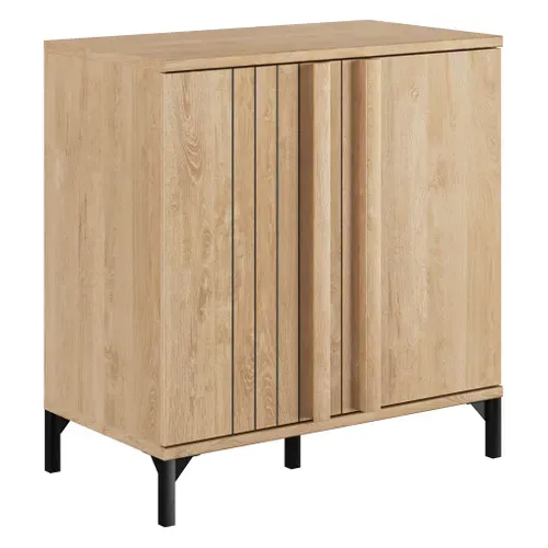 Rangement 2 portes FARO imitation Chêne et noir