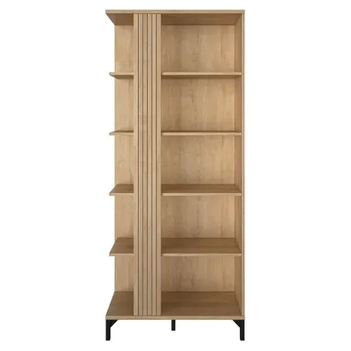 Bibliothèque FARO imitation Chêne blond et noir vue de face