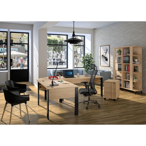 Armoire 2 portes FARO imitation Chêne et noir