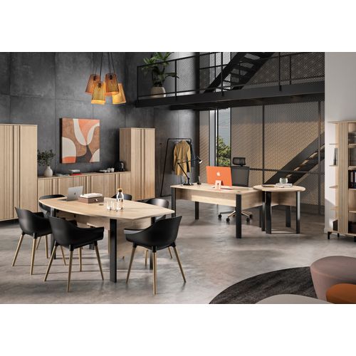 Armoire 2 portes FARO imitation Chêne et noir