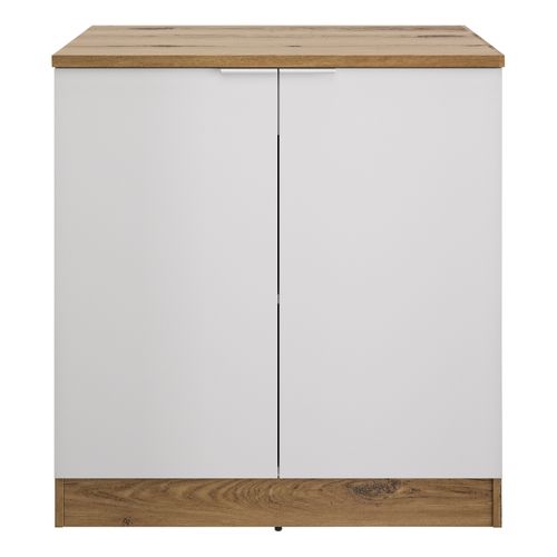 Bas 80 cm 2 portes EDEN chêne - blanc