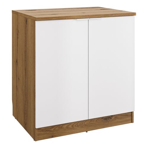 Bas 80 cm 2 portes EDEN chêne - blanc