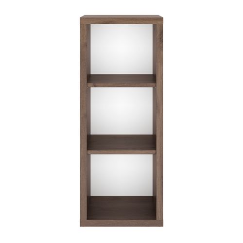 Demi bibliothéque H. 110 cm ELIO imitation chêne brun vue de face