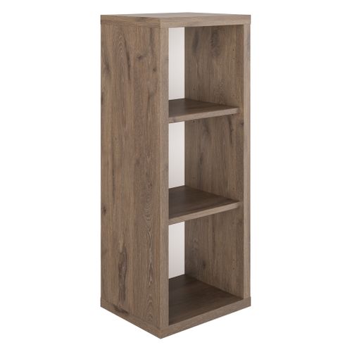 Demi bibliothéque H. 110 cm ELIO imitation chêne brun vue 3/4