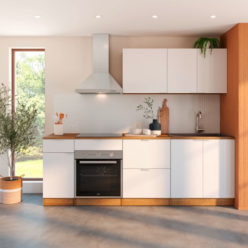 Haut 60 cm 1 porte EDEN chêne - blanc vue d'ambiance 1