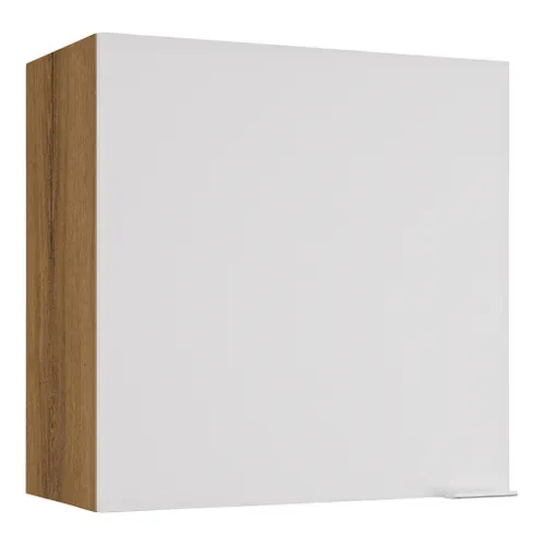 Haut 60 cm 1 porte EDEN chêne - blanc vue 3/4