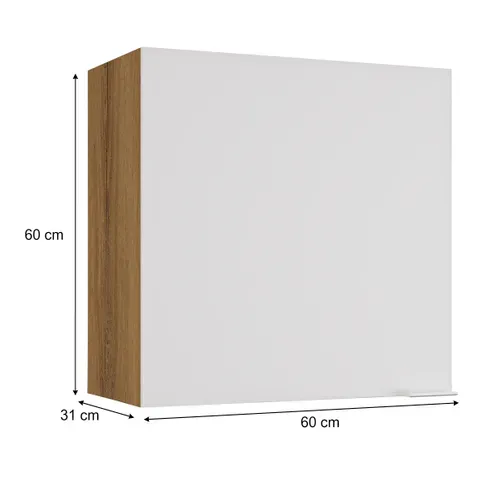 Haut 60 cm 1 porte EDEN chêne - blanc