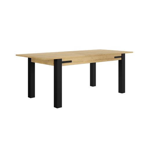 Table L.160/200 rectangulaire CORK imitation chêne/noir