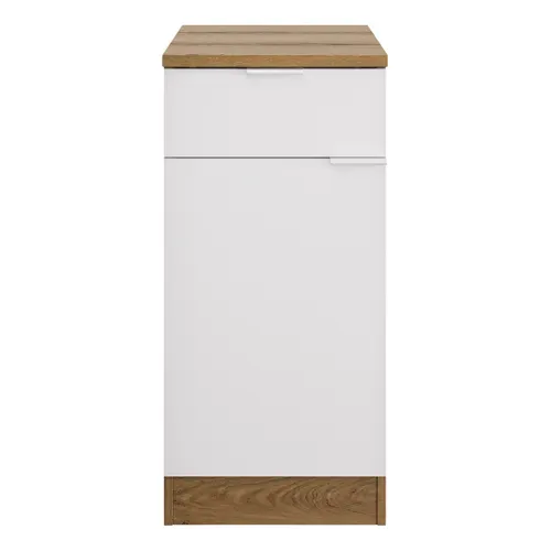 Bas 40 cm 1p 1t EDEN chêne - blanc vue de face