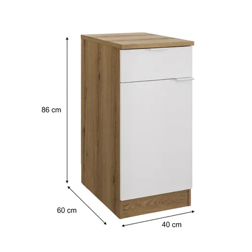 Bas 40 cm 1p 1t EDEN chêne - blanc