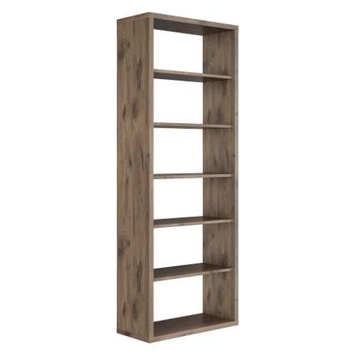 Bibliothéque H. 210 cm ELIO imitation chêne brun vue 3/4