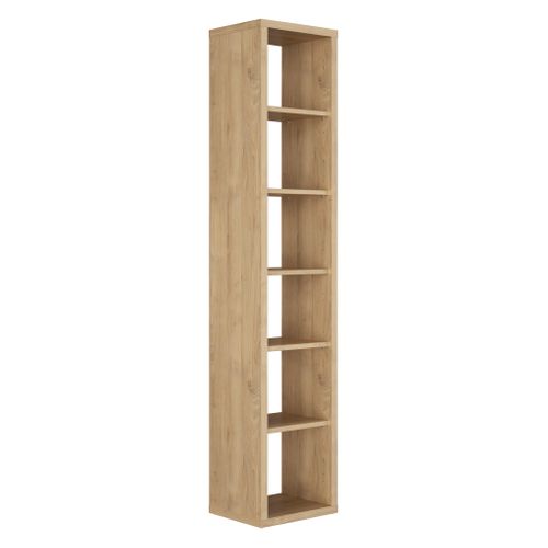 Demi bibliothéque H. 210 cm ELIO imitation châtaignier naturel vue 3/4
