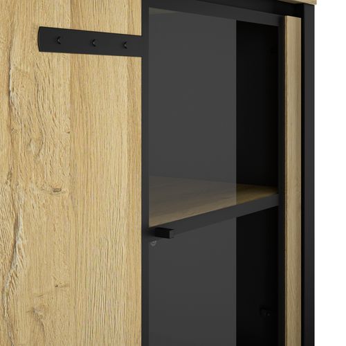 Vitrine CORK imitation chêne/noir