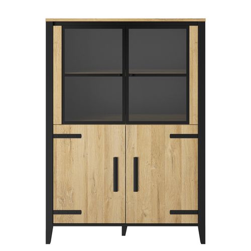 Vitrine CORK imitation chêne/noir