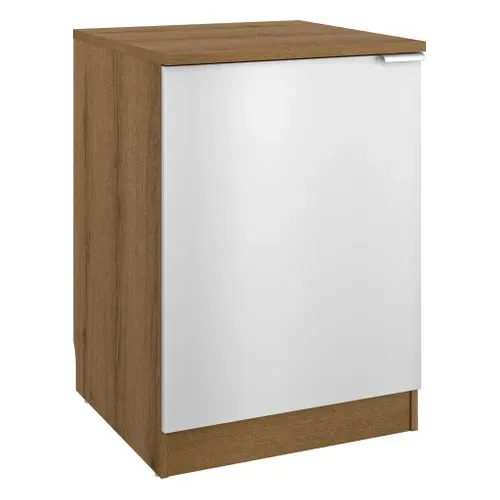 Bas 60 cm 1p EDEN chêne - blanc vue 3/4