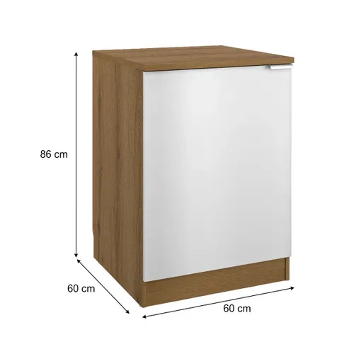 Bas 60 cm 1p EDEN chêne - blanc