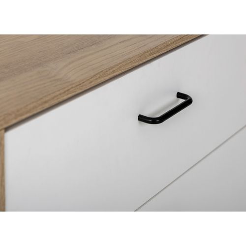 Commode 3 Tiroirs Erwan Imitation Chêne Et Blanc