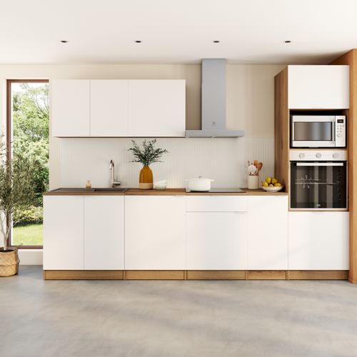 Colonne four 60cm EDEN chêne - blanc vue d'ambiance 1