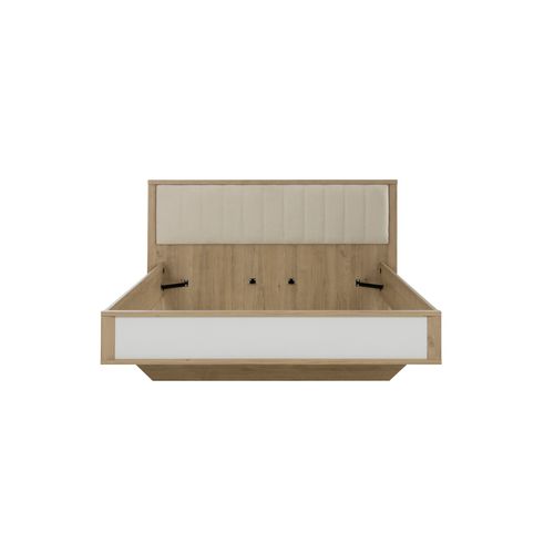 Lit 160x200 cm MANAE imitation chataigne/blanc