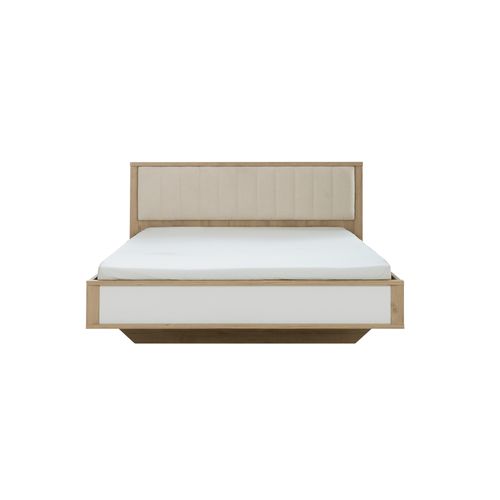 Lit 180x200 cm MANAE imitation chataigne/blanc