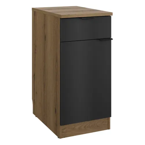 Bas 40 cm 1p 1t EDEN chêne - gris vue 3/4