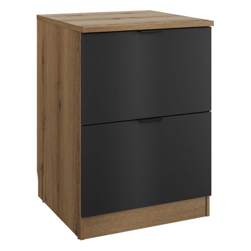 Bas casserolier 2T EDEN chêne - gris vue 3/4