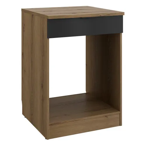 Bas four 60 EDEN chêne - gris vue 3/4