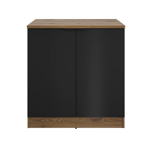 Bas 80 cm 2 portes EDEN chêne - gris