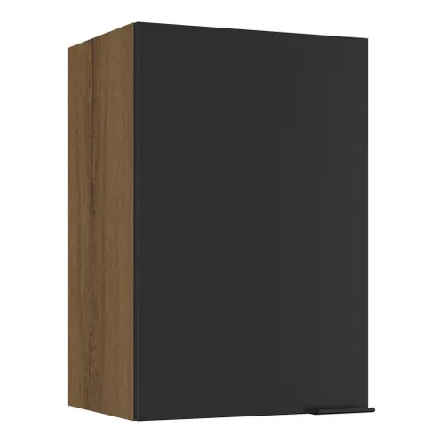 Haut 40 cm 1 porte EDEN chêne - gris vue 3/4
